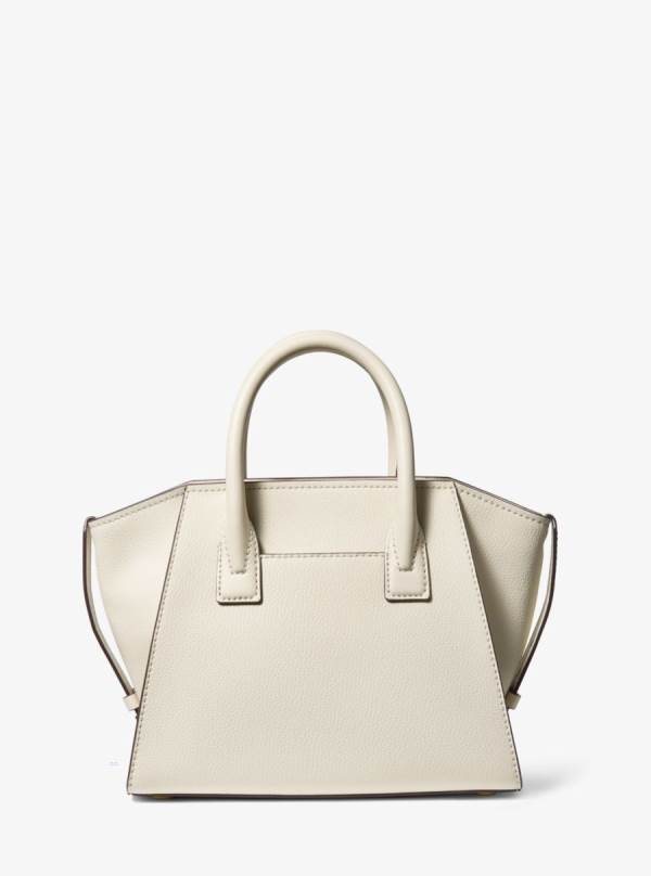 Damske Satchel Taske Michael Kors Avril Small Leather Top-Zip Krém - Kabelky Michael Kors Nejlevnejsi | TEGZP-7534